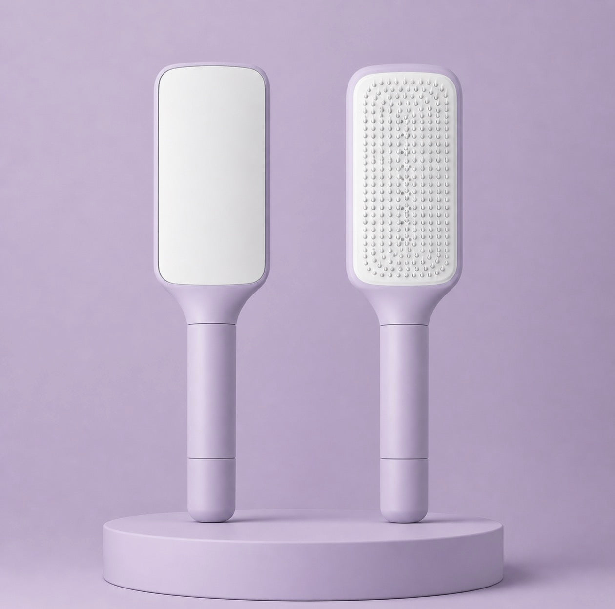 Brosse à cheveux auto-nettoyante violette Hairfy