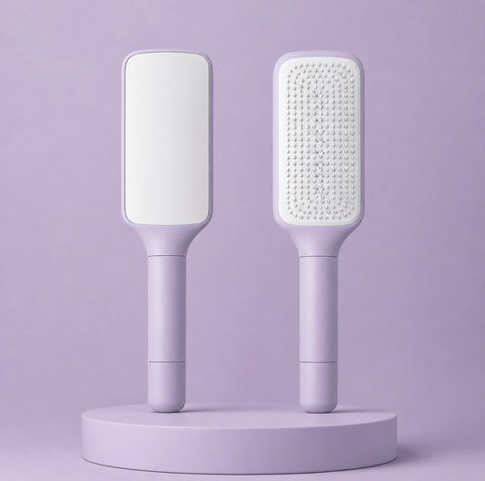 Brosse à cheveux auto-nettoyante violette Hairfy